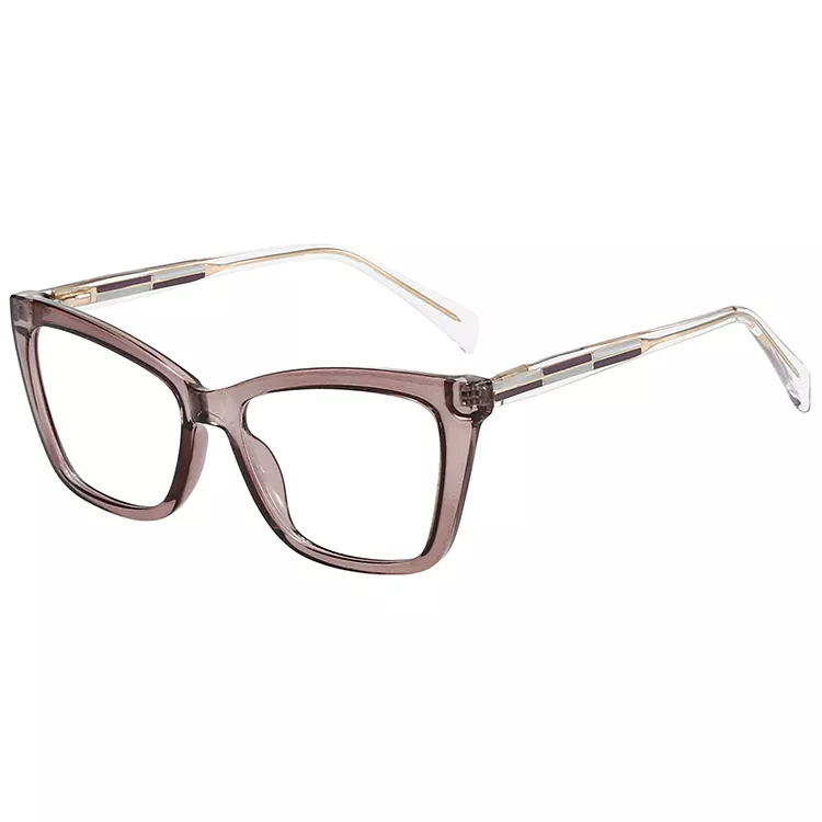 Occhiali da vista con aste in filo metallico colorato con intarsio geometrico a blocchi di colore